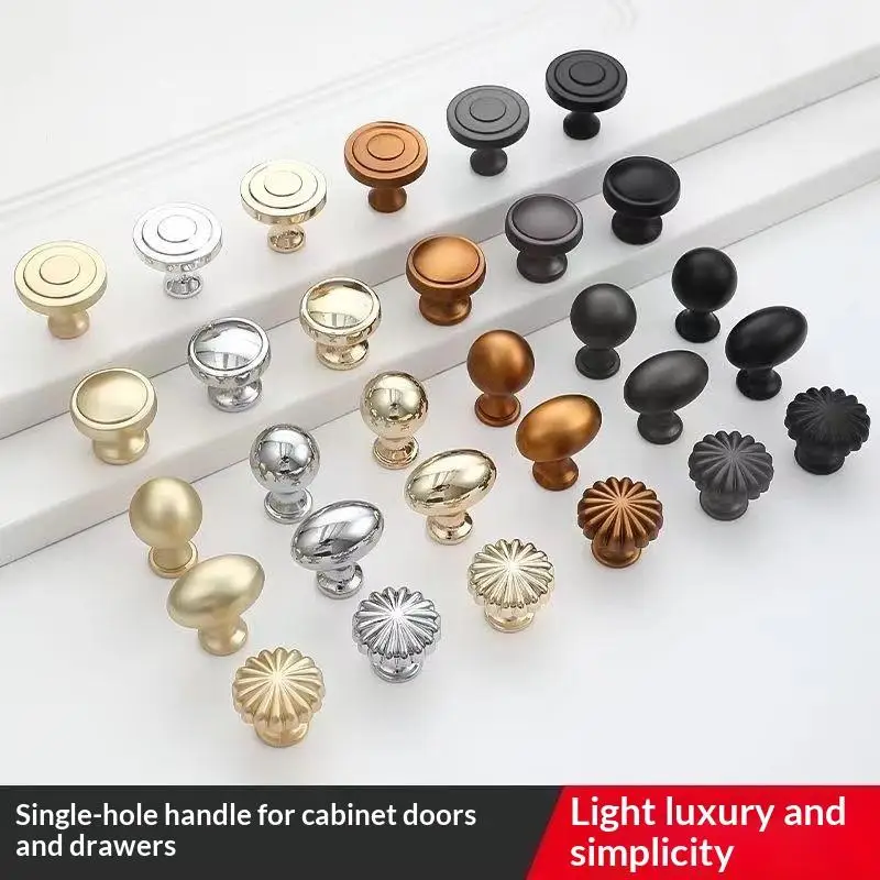 Boutons de meubles en alliage d'aluminium massif, surface antirouille, plusieurs designs élégants pour la décoration des armoires de cuisine, des placards et des tiroirs