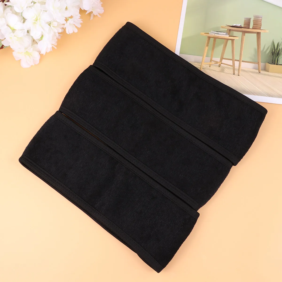 

3Pcs Hair Band Headbands Adjustable Soft Stretch Bathroom Makeup Removal Washing Face Headwear for Women Black