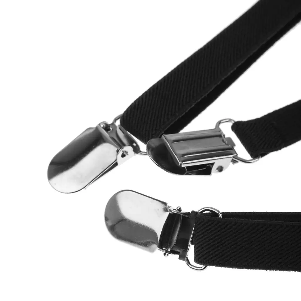 大人用クリップ式サスペンダー、Yバック付き伸縮性サスペンダー