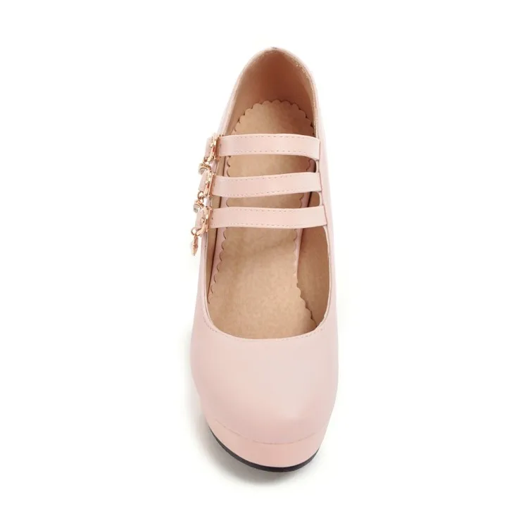 Oversize Large size Big size High-heeled shoes Pointed toe Thick Heel platform shoes Height Increasing Light Weight