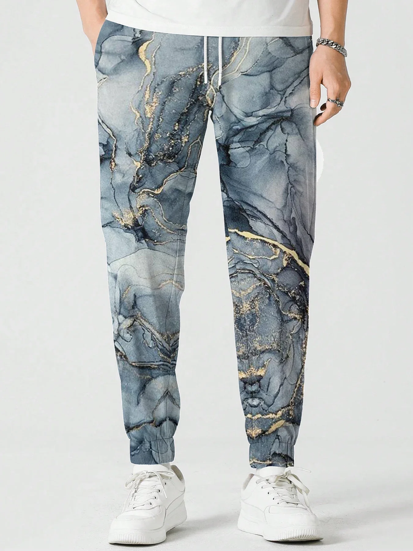 

Retro Marble Pattern Printed Trousers Men Women Casual Pants Autumn Outdoor Sweatpant Harajuku Male Streetwear Jogging Pants