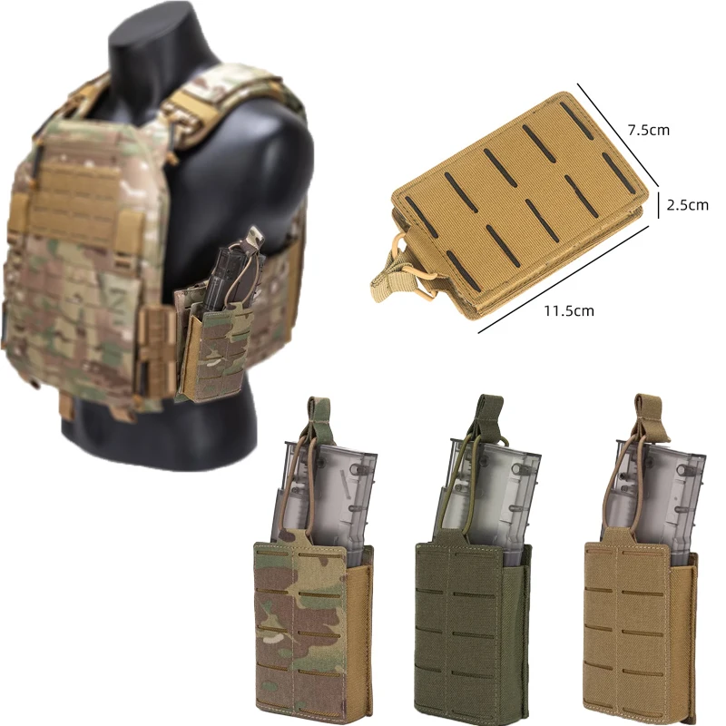 Tactical LSR 556 Mag Pouch  Singel Mag Carrier MOLLE Pouch Laser Cut for M4 M14 M16 AR-15 Magazines Mag Carrier Holster