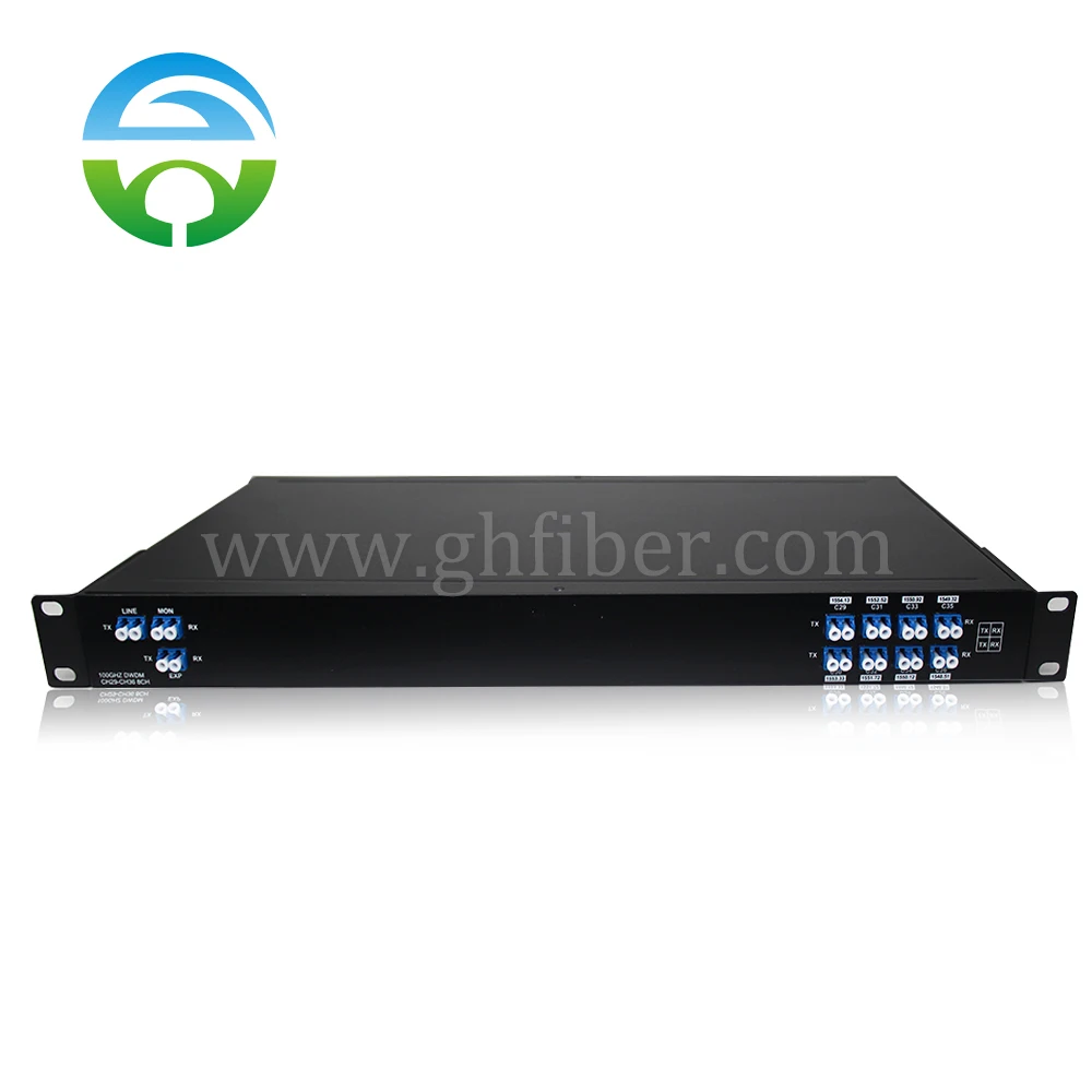 DWDM Mux and Demux Rack with MON EXP Dual Fiber, 19 in Rack, 100G