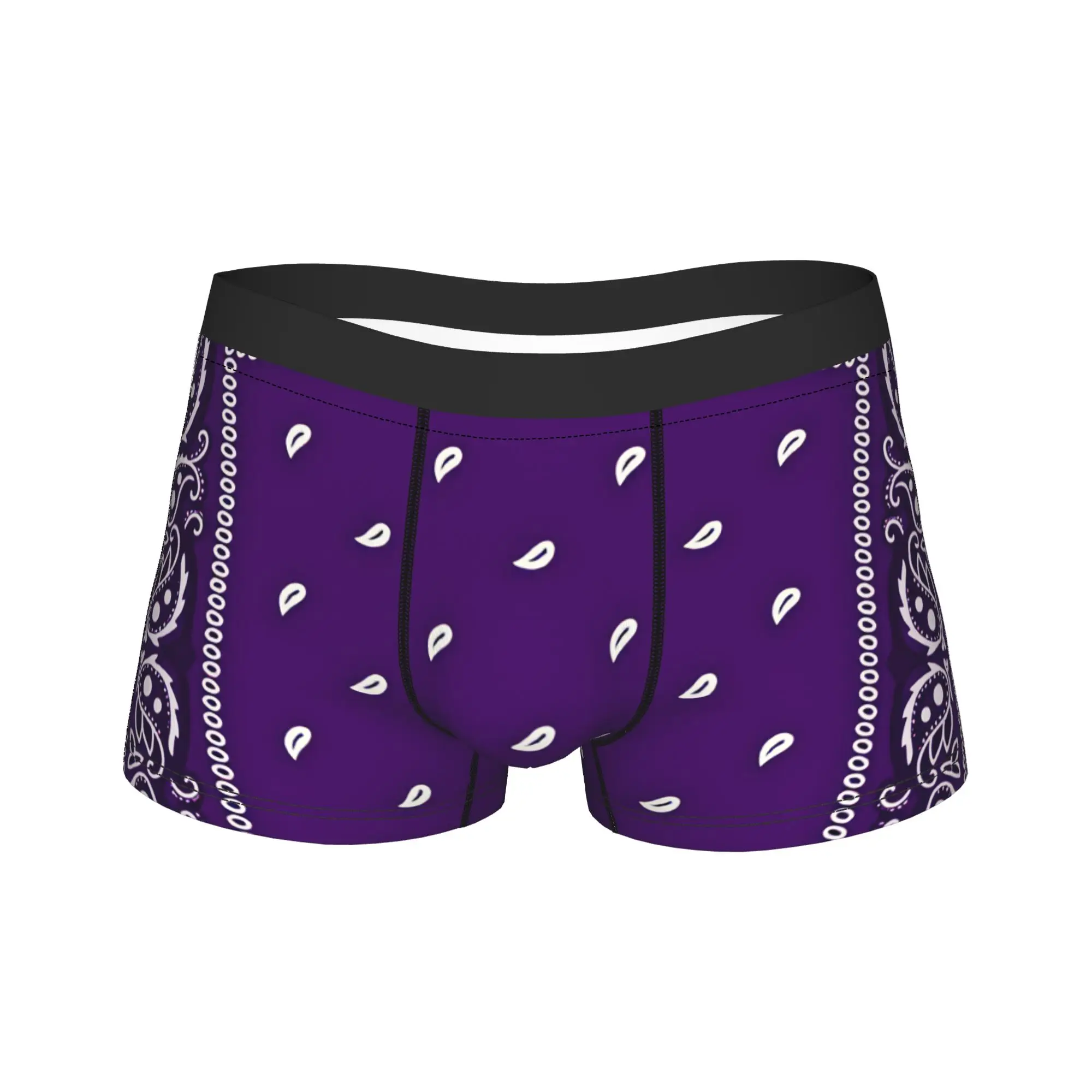 purple bandana Underwear  Men Panties Customs Funny Boxer Shorts Trenky Shorts Briefs Large Size