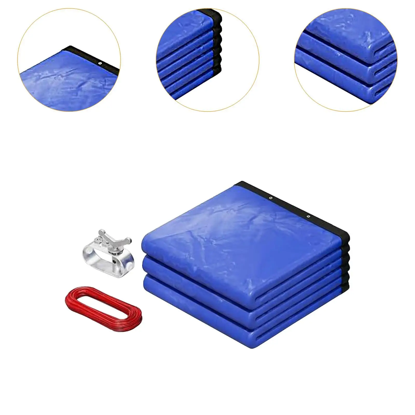 Round Winter Pool Cover Kit Swimming Pool Cover Portable Thick PE Material Blue Easily Install Multipurpose Windproof Dustproof