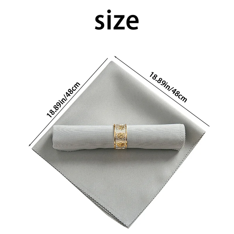 RALCA-20Pcs 48X48cm مناديل قماش بوليستر لمطعم الزفاف وحفلات العشاء، فضي رمادي #6