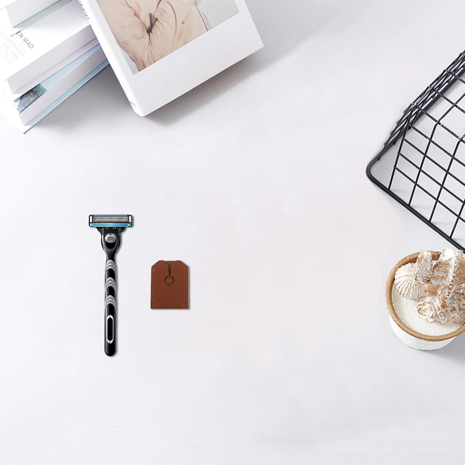 Men's Shaving Razor Kit 1 Piece Advanced Titanium Coated Blade Anti Irritation Technology Compact Travel Friendly