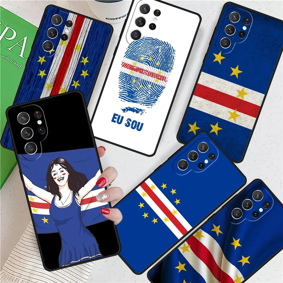 Cape Verde Flag Coat of Arms For Samsung Galaxy S24 Ultra S21 S22 S8 S9 S10E Note 10 20 Plus FE S23 Phone case Cover Coque