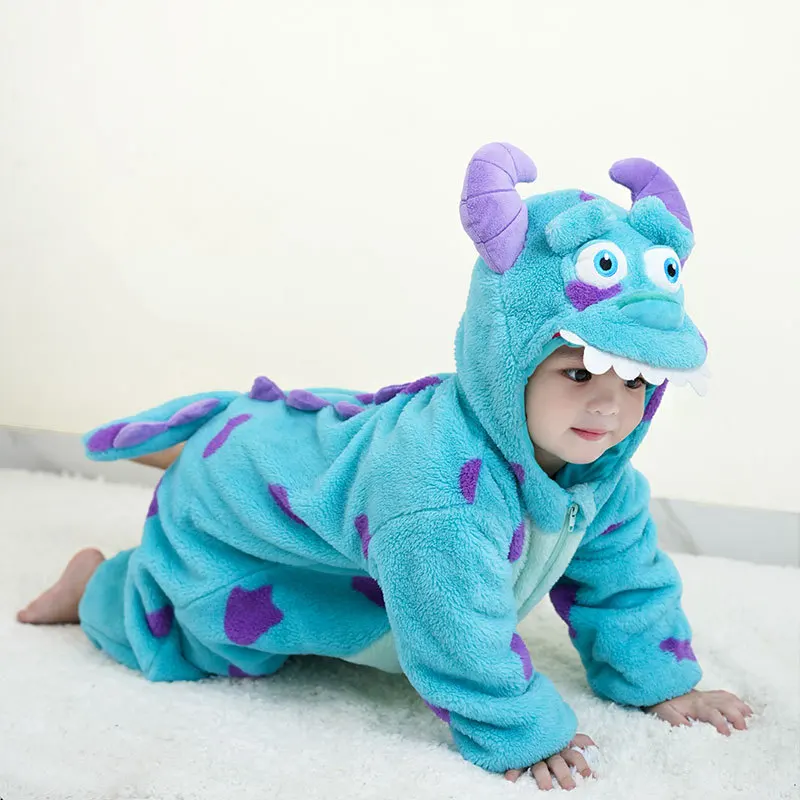 0-3y Babies Romper Cute Animal Onesie Sully Oufit Baby Boy Girl Soft Sullivan Pikachu Dinosaur Sleepwear Halloween Costume Suit