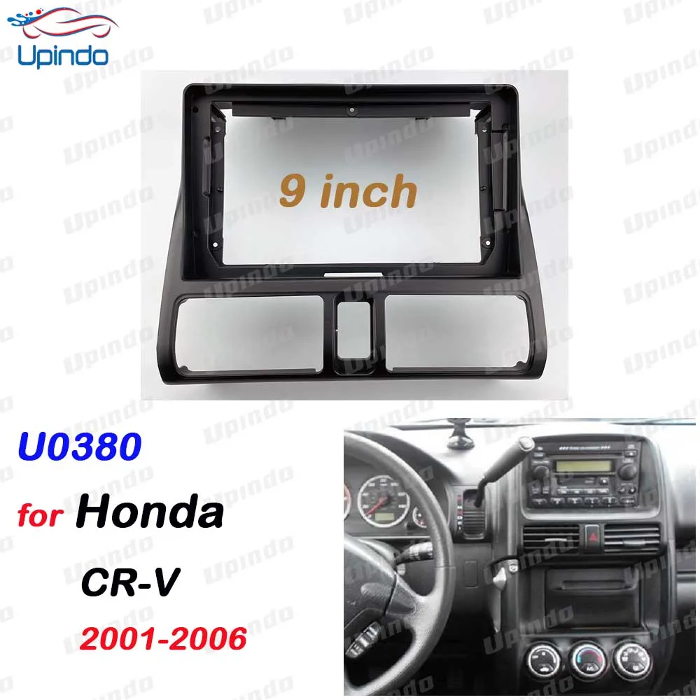 

Android 2 Din 9-дюймовая рамка для автомобильного радиоприемника для Honda CR-V 2001-2006 с DVD GPS MP5 Комплект крепления на приборной панели