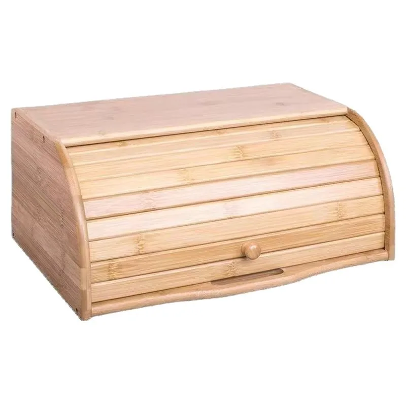 For multi-layer bamboo bread box, wooden portable enlarged storage box, wooden food storage box