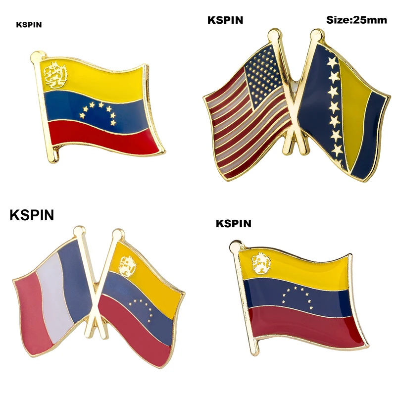 Berlekuk pin pin bendera Ru, lencana 7, Bros strar, ikon, KS-0183-7