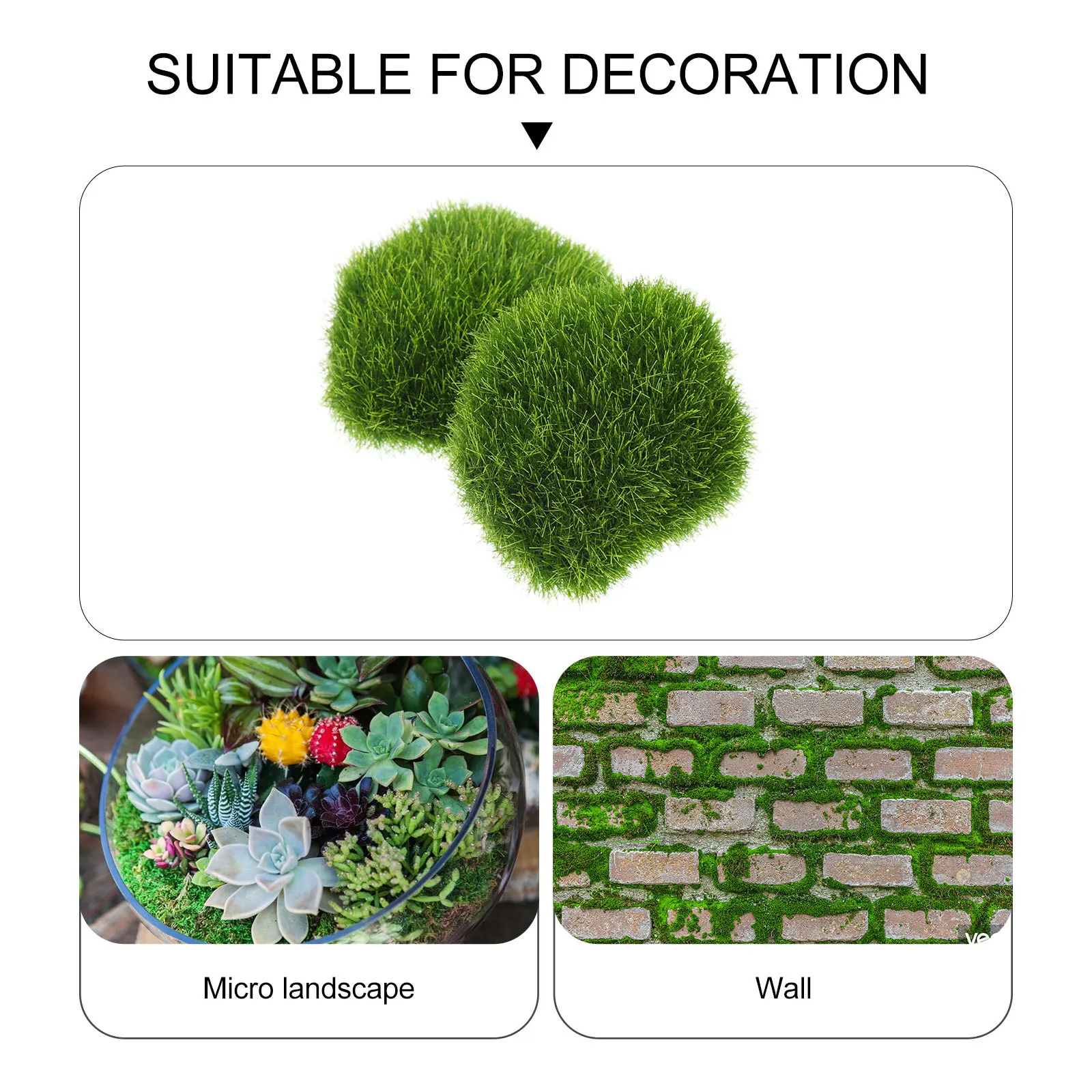 

4Pcs Lifelike Mossy Stones Decorative Faux Rocks for DIY Plant Arrangement Artificial Stone Ornament Micro Moss Stone Bulk