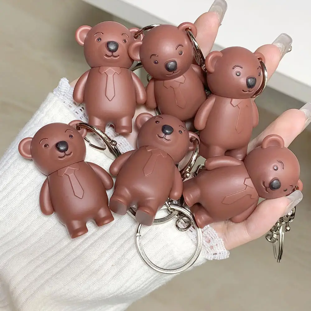 6 Colors Bear Keychain Matte Lipstick Lip Cream Velvet Non Fading Waterproof Long Lasting Lip Gloss Lip Tint Korean Cosmetics
