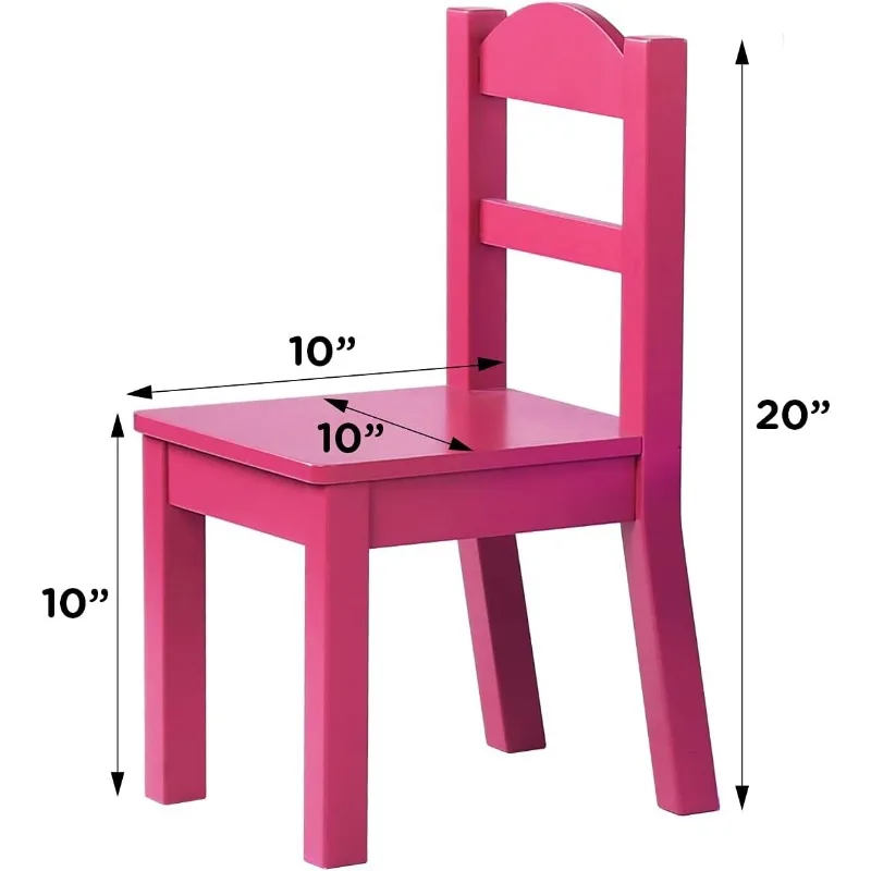 table and chair set for kids ,Humble Crew Tot Tutors Wood Table & 4 Chairs Set-White, Pink, Purple Forever Collection,