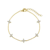 New Stainless Steel Zircon Necklaces for Women 18K Gold Plated Four Leaf Grass Collar Chain Necklace Luxury Jewelry Gift - Image 5