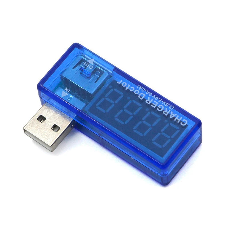 Cyfrowy tester napięcia prądu ładowania USB Mini ładowarka USB lekarz woltomierz amperomierz obróć przezroczysty