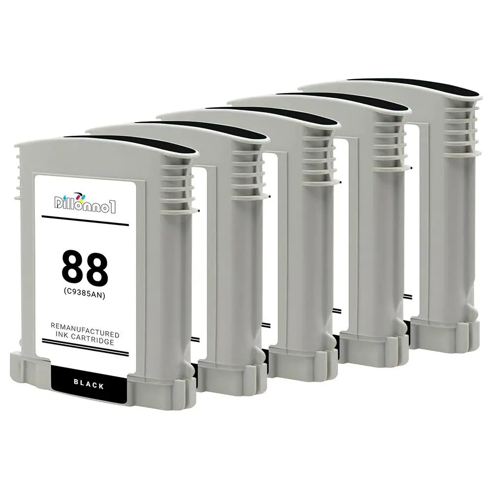 5pk para hp 88xl tinta preta para hp 88 c9396an l7580 k550