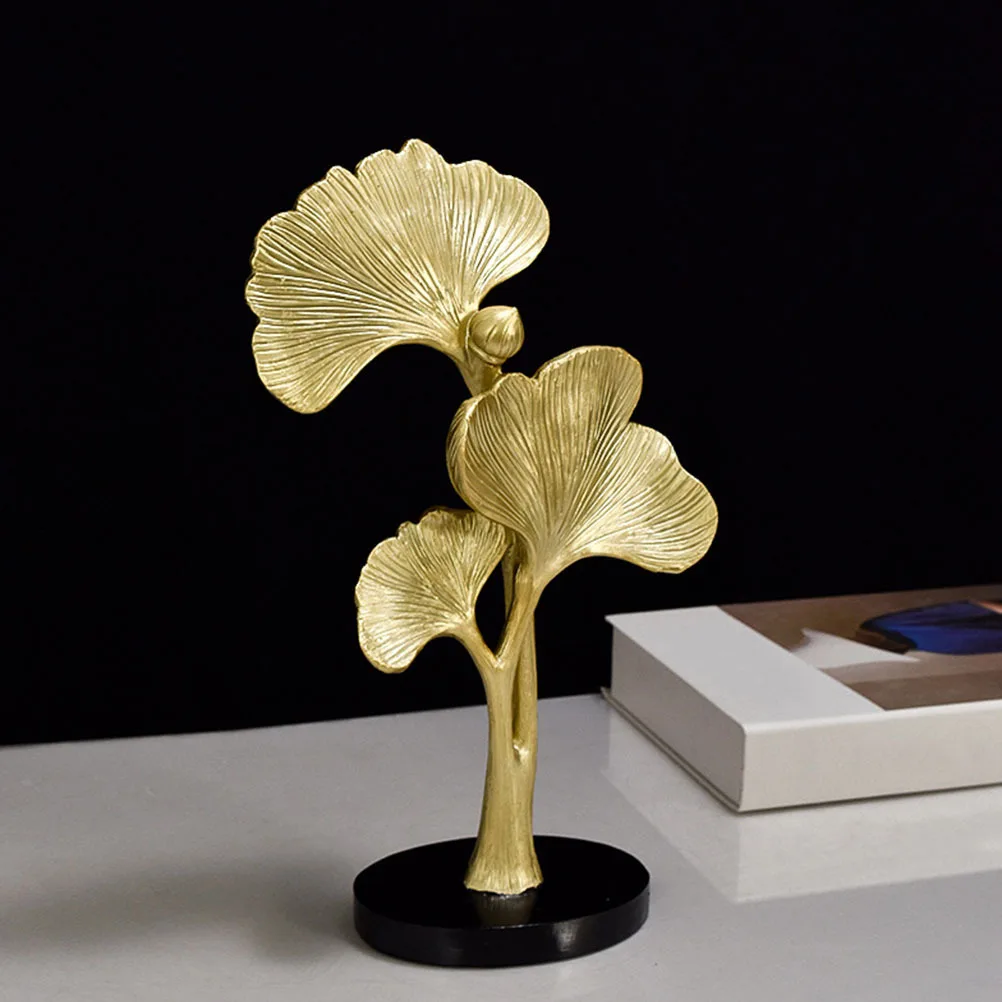 

Small Home Decor Ginkgo Leaves Leaf Sculpture Decoration for Living Room Resin Crafts
