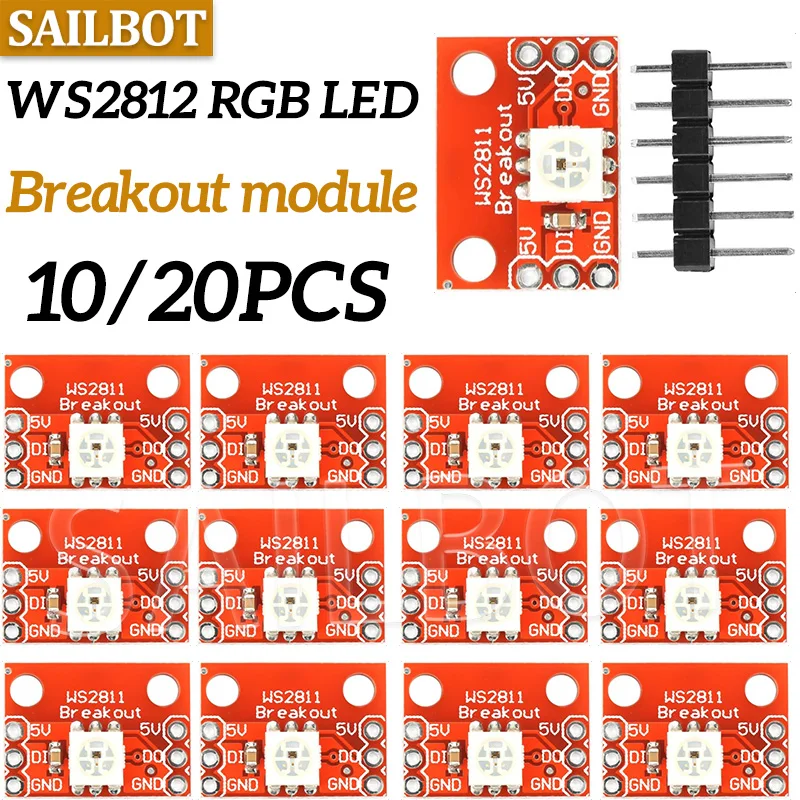 Kit de bricolage de dérivation LED RGB WS2812, Module de carte PCB électronique pour Arduino
