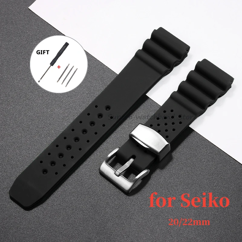 Silicone Watch Strap 20mm 22mm for SEIKO Skx007 Skx009 Diving Waterproof Sport Strap for Rolex Men Replacement Watch Accessories