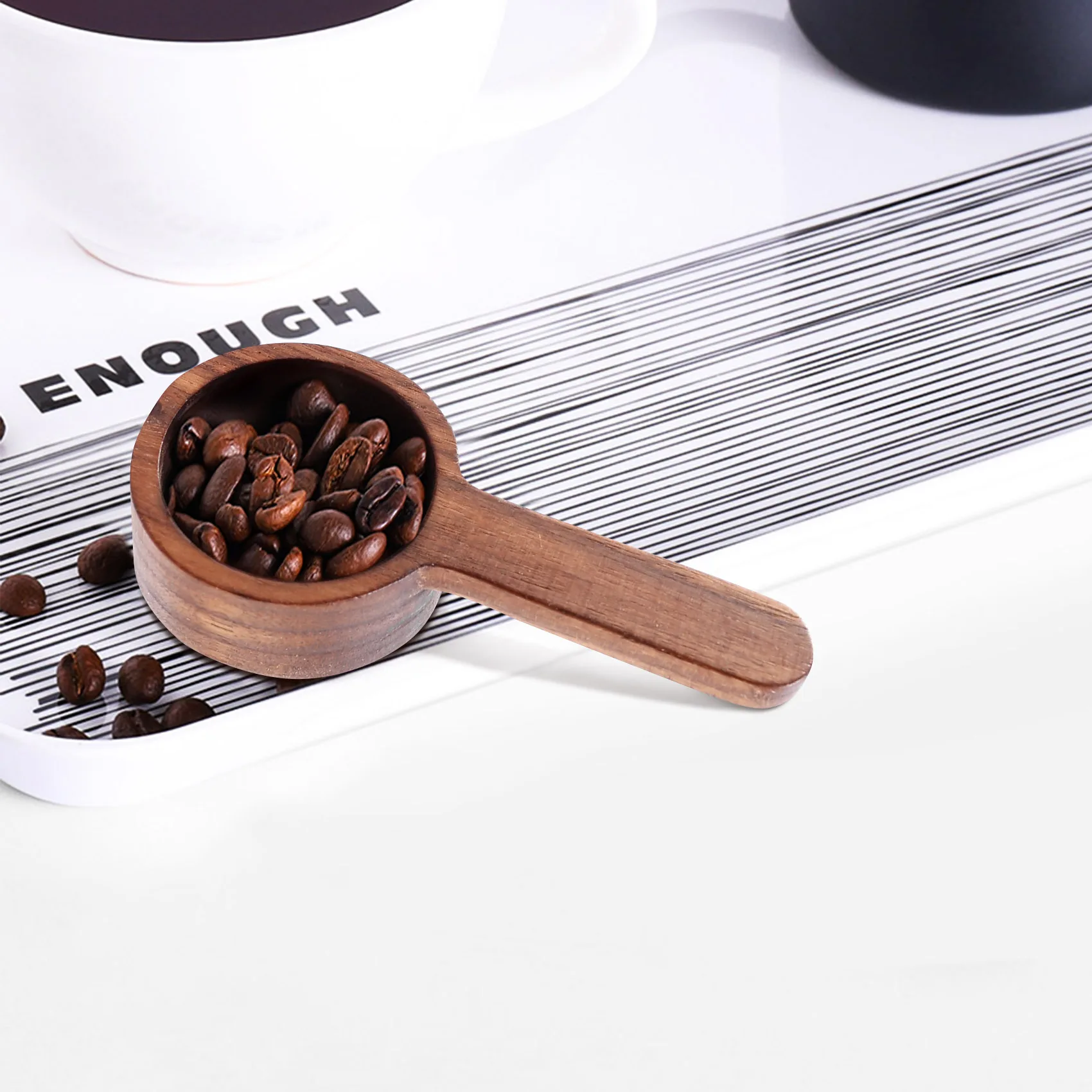 AA81-Wooden Measuring Spoon Set Kitchen Measuring Spoons Tea Coffee Scoop Sugar Spice Measure Spoon Measuring Tools,2 Pcs