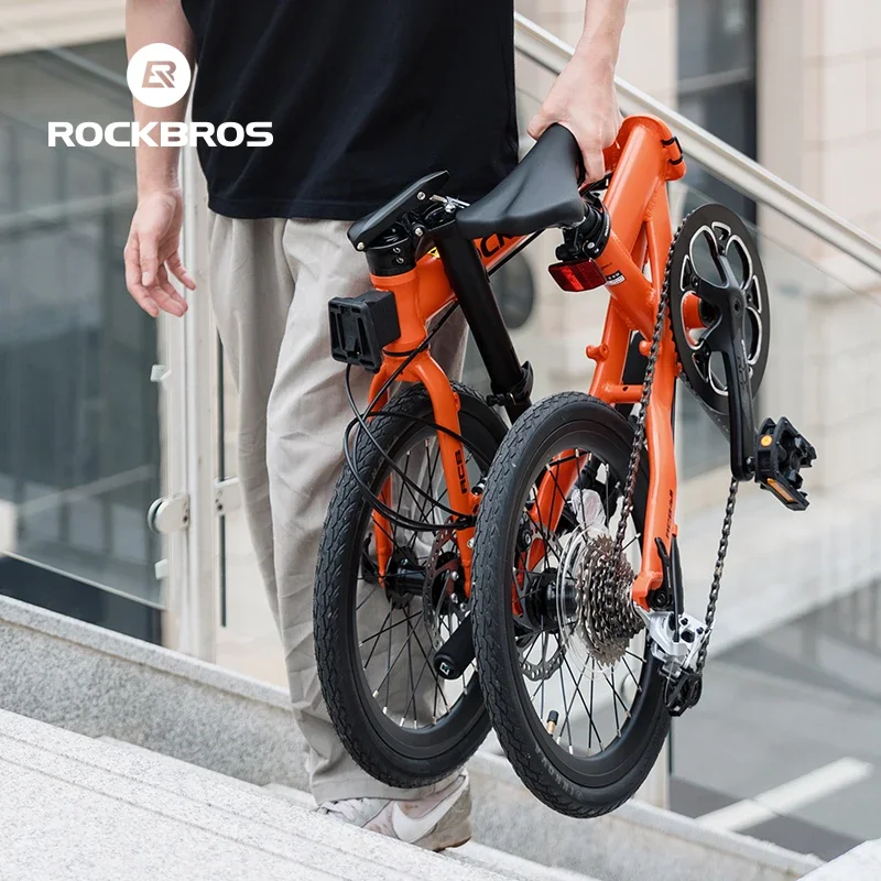 ROCKBROS Folding Bike 16 Inch 9 Speed Dual C-Brake Bike Aluminium Alloy Frame Adult Folding Bike Adjustable 11-32T City Bicycle