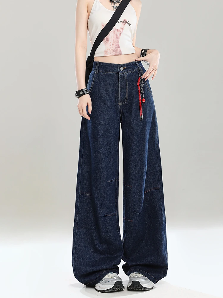 

American Retro Lazy Style Wide Leg Jeans Women Summer New Loose Slimming Super Beautiful Floor-Length Pants