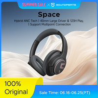 SoundPEATS Space Headphones Bluetooth 5.3 Hybrid Active Noise Cancelling Wireless Headphone,123H Play,Mic,Multipoint Connection