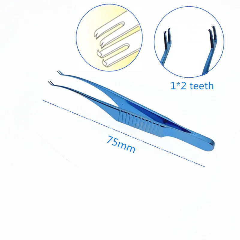 眼科用歯付き鉗子-チタン製眼科用ポラック角膜縫合鉗子-1-2歯付き眼科手術用ピンセット