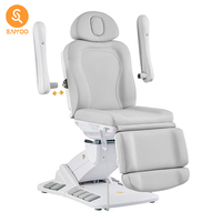 Premium Light Grey Adjustable Massage Chair with Foot Control for Beauty Salon