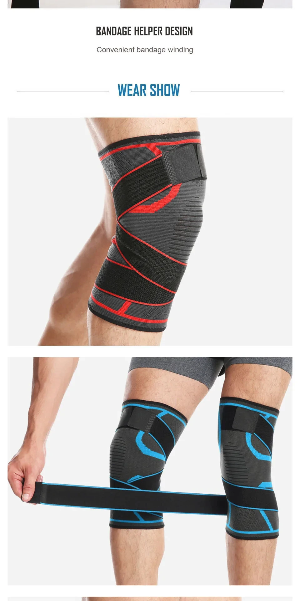 1pc Sport Fitness Knie Pads Unterstützung Bandage Hosenträger Elastische Nylon Sport Kompression Hülse für Basketball – Detail 8
