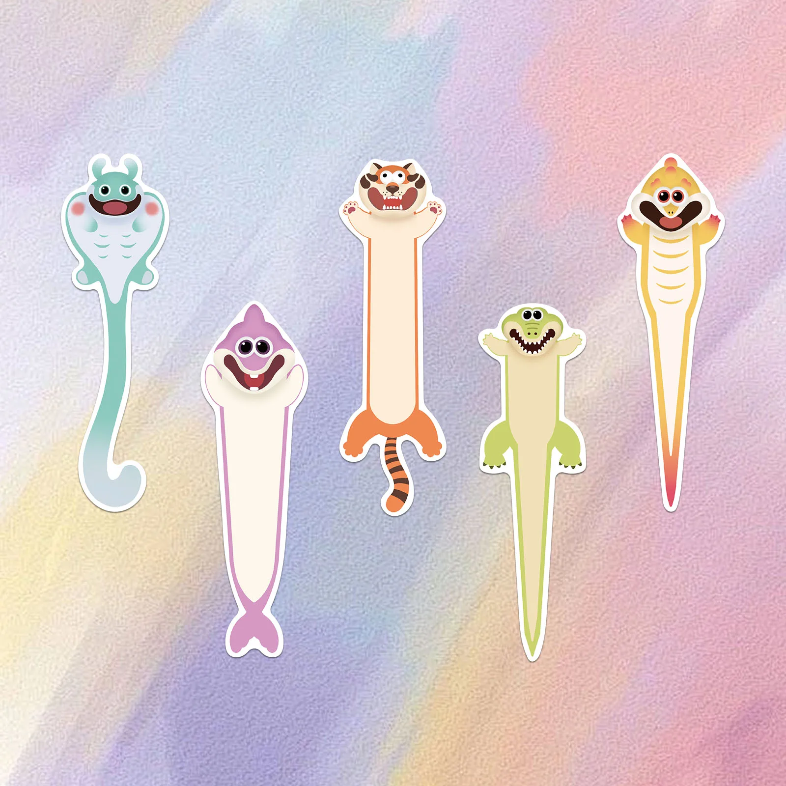 30 قطعة من الإشارات المرجعية على شكل حيوانات كرتونية لتزيين كتب الطالب وبطاقة تسمية للقراءة هدية إبداعية