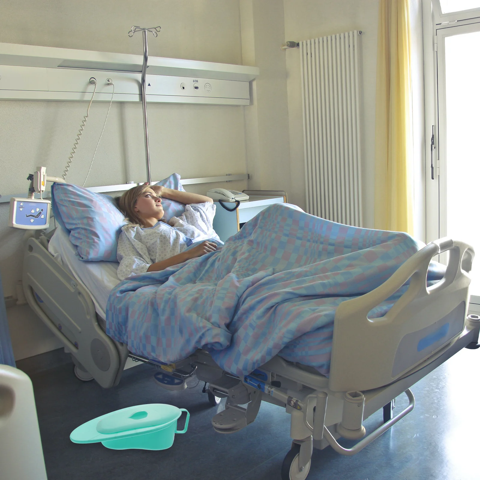 1 قطعة Bedpan مع غطاء دائم خفيف الوزن المحمولة البلاستيك المسنين مشلول الرعاية الصحية طريح الفراش المريض مبولة المرحاض السلطانية #1