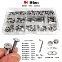 M1.6 M2 M2.5 M3 M4 M5 M6 M8 304 Stainless Steel CM Allen Hex Socket Ultra Thin Flat Wafer Head Screw Bolt Nut Washer Set Kit Box