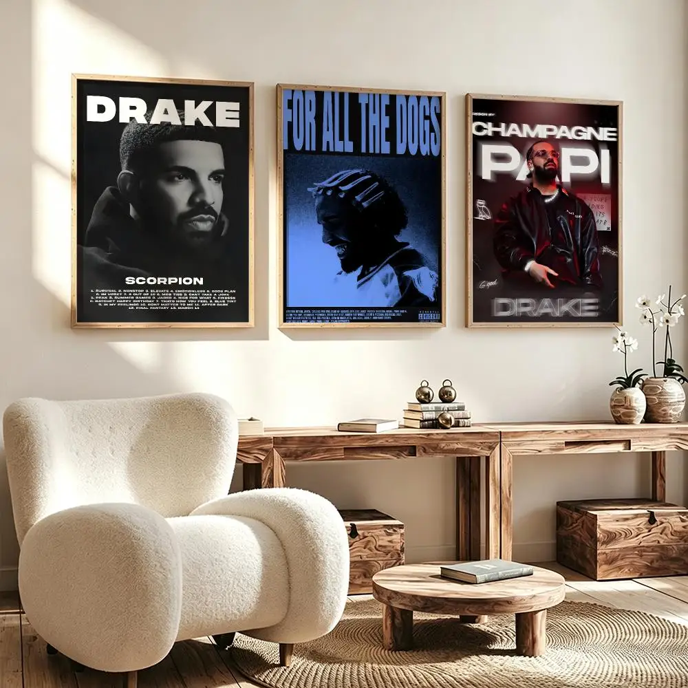 music Drake Poster Poster HD Waterproof Self Adhesive Wall Art Print Decor for Bedroom Living Room Gift