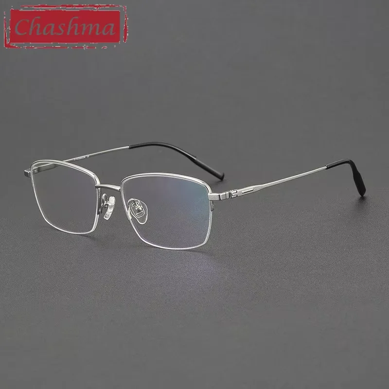 

Chashma 55mm Prescription Glasses Men High End Pure Titanium Eyeglasses Frames for Optical Eyewear Recipe Lenses Spectacle Male