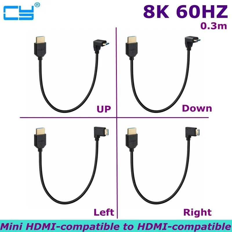 8K@60Hz 4K@120Hz 48Gbps Dynamic HDR, Mini HDMI to HDMI Cable Super Thin line OD 4.0mm Mini HDMI to HDMI Ultra HD 2.1 Cable