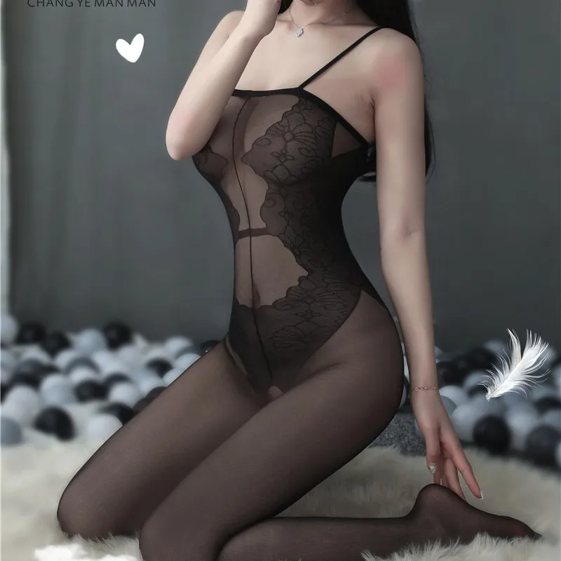 

Длинное нижнее белье Night Passion, женское элегантное боди с искушением, цельные чулки с открытой промежностью, шелковые чулки, внешняя торговля 8618