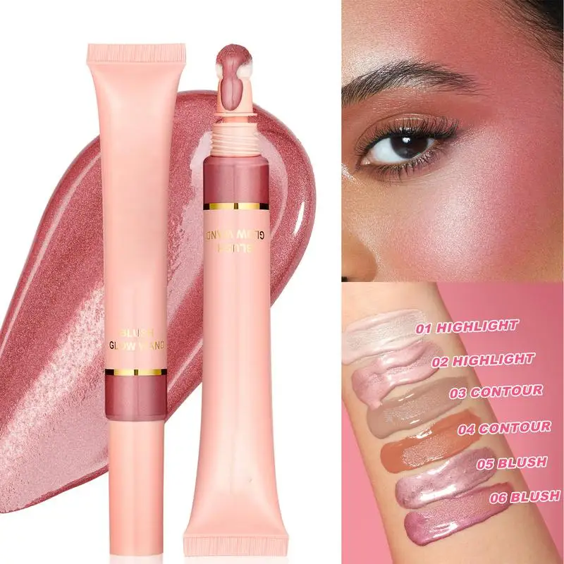 liquid blush and highlighter Contour Blusher Beauty Wand Blush With Cushion Liquid Face Bronzer Wand Stick Applicator Makeup