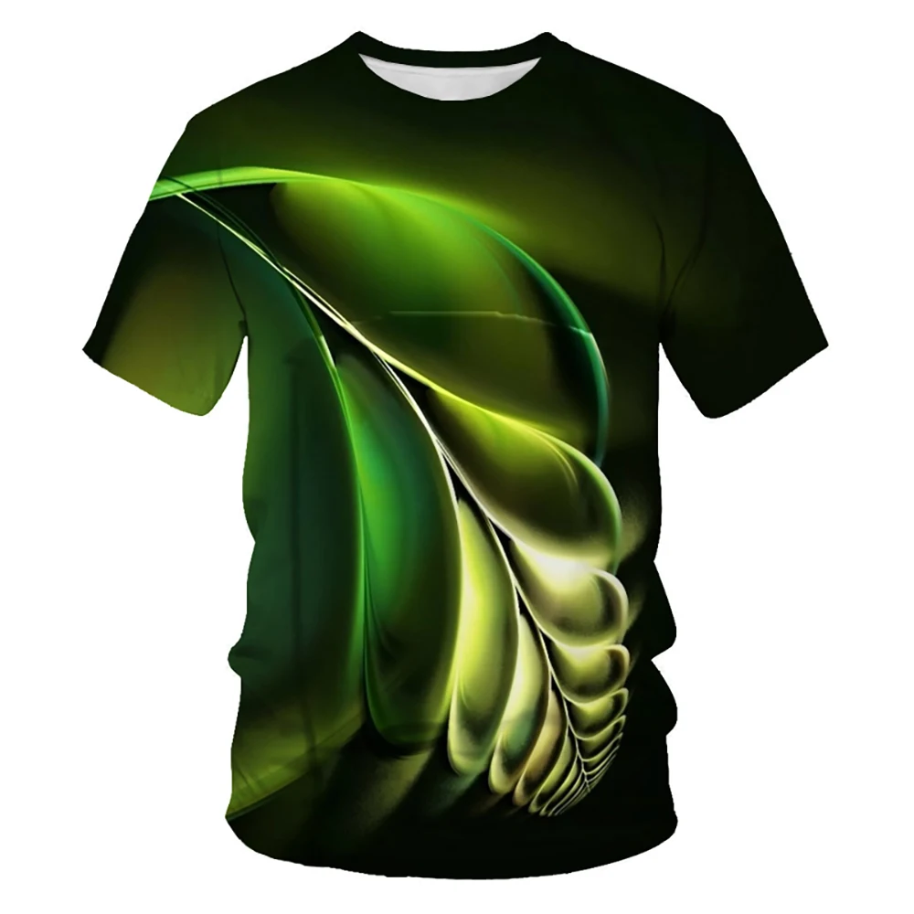 Colorful Light Fantasy Aurora 3D Print Fashion Men's T-shirt Hip-hop Fun O Neck Loose Tops Casual All-match Unisex Kid's T Shirt