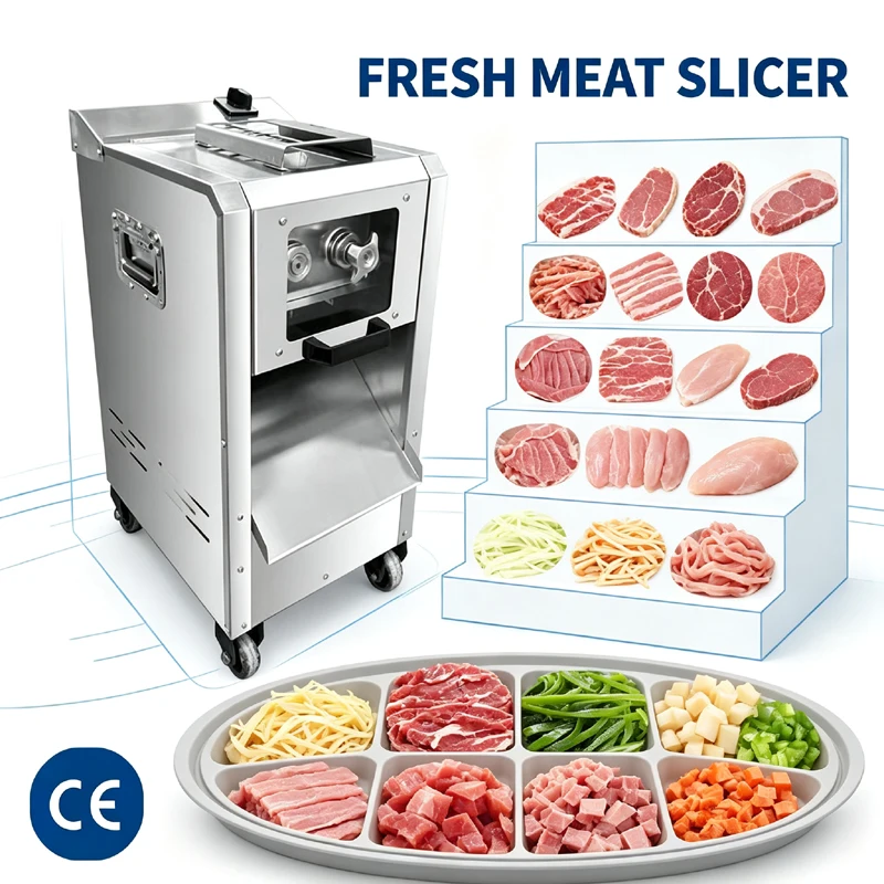 2200W Stainless Steel Vertical Electric Fresh Meat Cutting Equipment For Meat Processing In Restaurant Canteen Meat Slicer