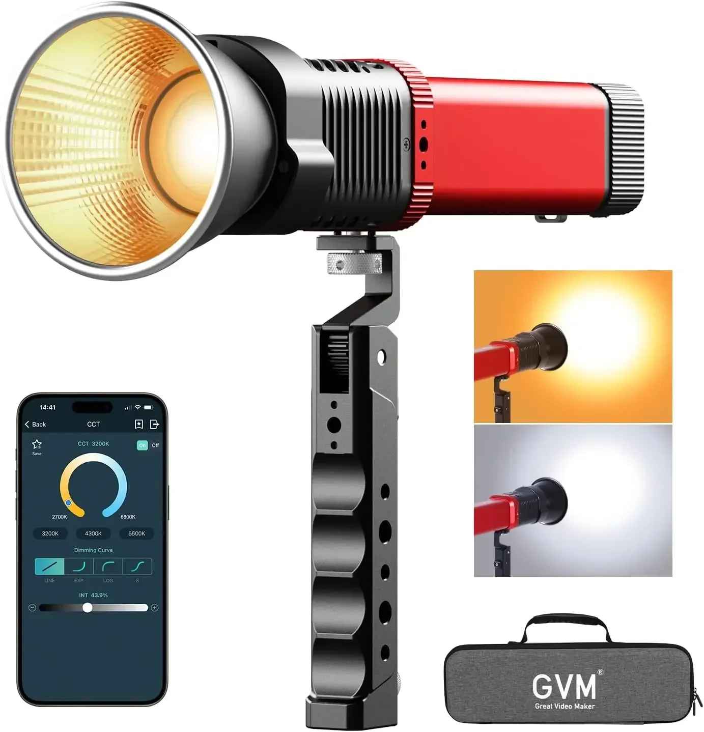 GVM PD60B 60W Studio Lights for COB Photography Lighting, Portable Led Video Light for Photographers in The Shape of Handheld