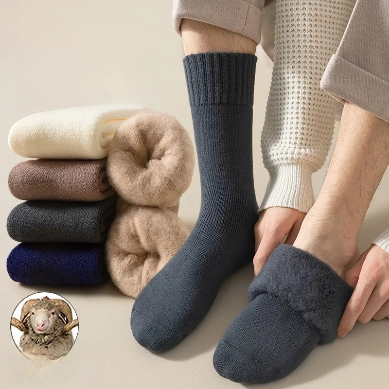 

Зимние утолщенные носки для мужчин и женщин, длинные носки на флисовой подкладке с защитой от холода, носки-полотенца, устойчивые к запаху носки-петли на зиму