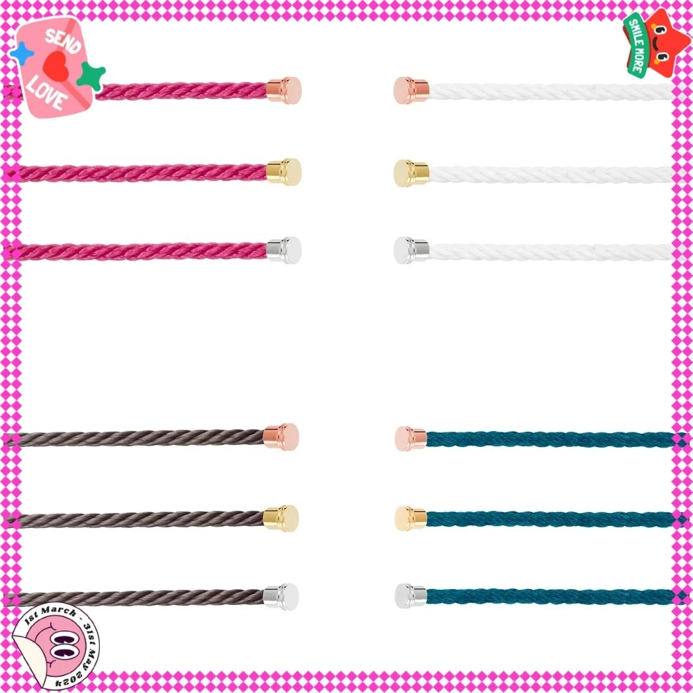 

KUXM New 925 Silver Black blue green Nylon Rope Suitable Medium size Bracelet Female Wear Party Gifts Couple Luxurious Jewelry