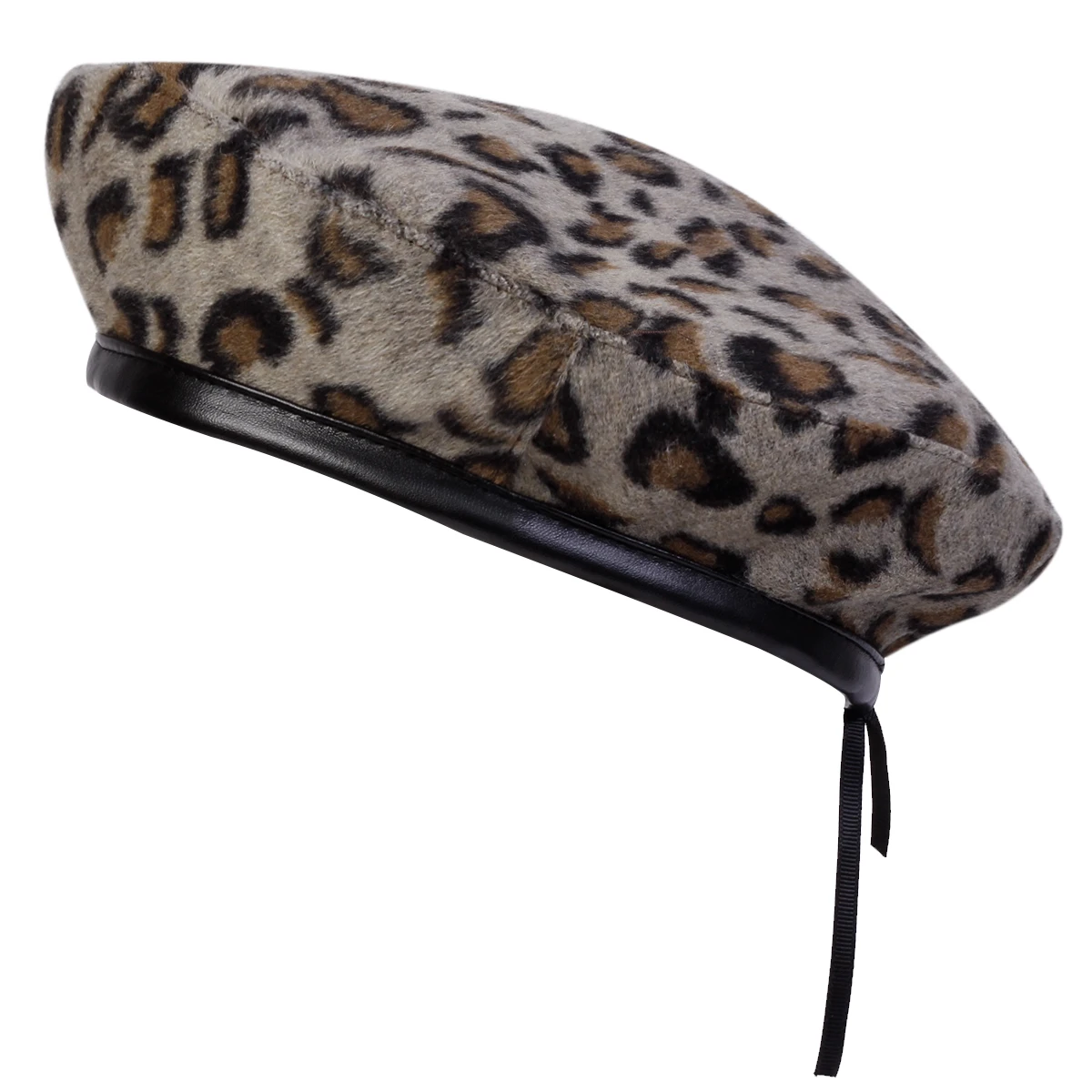للجنسين الفراء ليوبارد طباعة القبعات الرجال والنساء الرسامين القبعات الخريف الشتاء الدافئة القبعات قبعات مسطحة #3