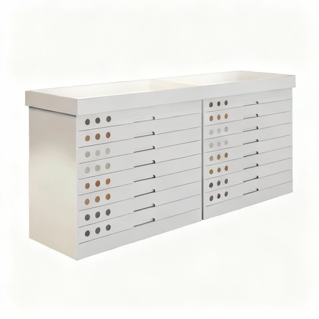 

&c BoYa Newest Hot-sale Boya Display Certified Customized Color Combination White Drawer Tiles Display Table Rack