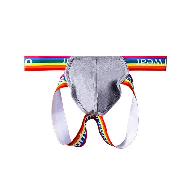 Men's underwear stylish and simple, low waist solid color rainbow briefs boxers thong