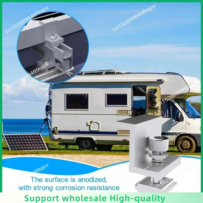 

ABSF 10Pcs Solar Photovoltaic Bracket Aluminum Alloy Clamp For Solar Module Solar Panel Racking Mounts Accessories PV Clamp