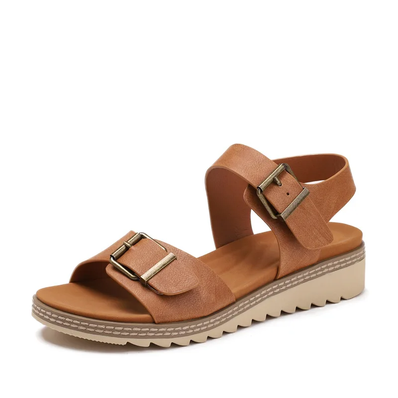 

Женские сандалии в стиле феи, летние, с ремешками, в римском стиле, на танкетке, в юго-восточноазиатском стиле